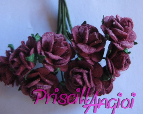 10 rosas abiertas 1.5 cm color purpura oscuro - Haga un click en la imagen para cerrar